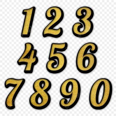 3d цифры от 1 до 10 набор Png и Psd PNG , Шрифт, 3d золото, золото  типография типография PNG картинки и пнг PSD рисунок для бесплатной загрузки