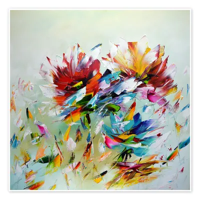 Wall Art Print | Abstract Flowers | Europosters