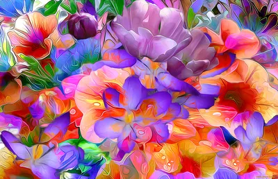 Bright flowers - Abstract colorful wallpaper