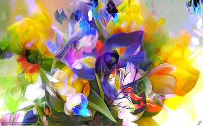 Garden Flowers vibrant Watercolor Painting, Spring Botanical Abstract art\"  Poster for Sale by Prosylr arts | Redbubble