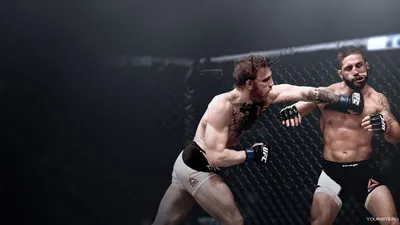 Иллюстрация горизонтальной надписи UFC на черном фоне - обои на рабочий стол