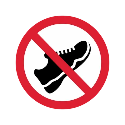 Наклейка на авто Входить в обуви Запрещено 1 машину виниловая - матовая,  глянцевая, светоотражающая, магнитная, металлизированна