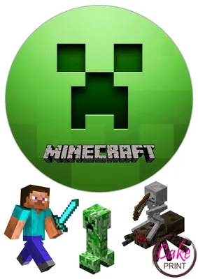 ⋗ Вафельная картинка Minecraft купить в Украине ➛ CakeShop.com.ua