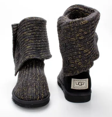 Купить вязаные угги UGG Shaina Black, цена 7490 руб в интернет-магазине  UGGI-UGG