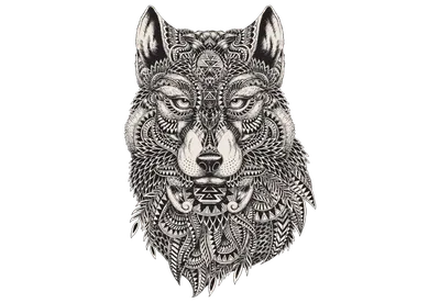 Наклейка Черно-белый волк на Стену – Купить | Виниловые стикеры из каталога  интернет магазина allstick.ru