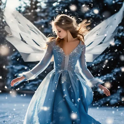 чувственная милая зимняя фея, …» — создано в Шедевруме