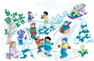 Векторный набор счастливых детей в разных позах для рождественского  дизайна. Милая зимняя детская иллюстрация с подарками, украшениями, горячим  напитком. Забавный мальчик прыгает от радости. Девушка, катающаяся на  коньках в наушниках. - Ozero -