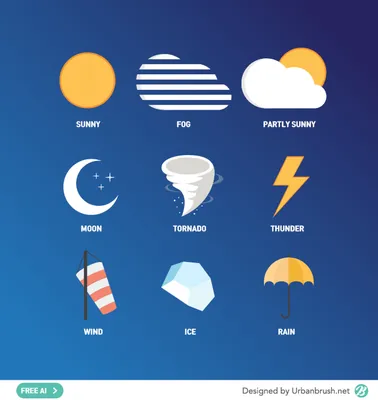 Значки для PowerPoint на тему погода