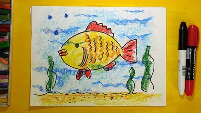 Раскраска Золотая рыбка картинка А4 для детей | RaskraskA4.ru