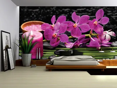 3D цветы на фон экрана с эффектом глубины
