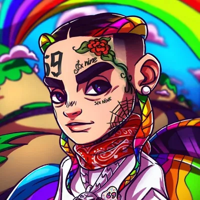 Фон с изображением 6ix9ine для телефона 