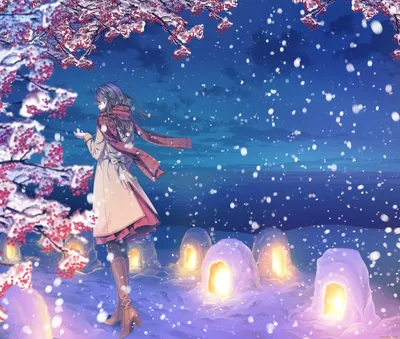 Фото Аниме зима для Android, скачать бесплатно