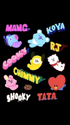 Обои bt21 для iPhone в формате png