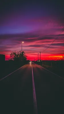 Дорога закат - фото на рабочий стол