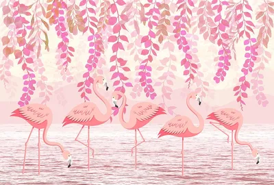 Красивый фламинго на фоне природы – обои для рабочего стола