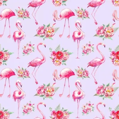 Фламинго в декоративном стиле – обои для оригинального оформления