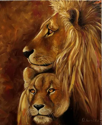 Обои на телефон с изображением льва и львицы в хорошем качестве