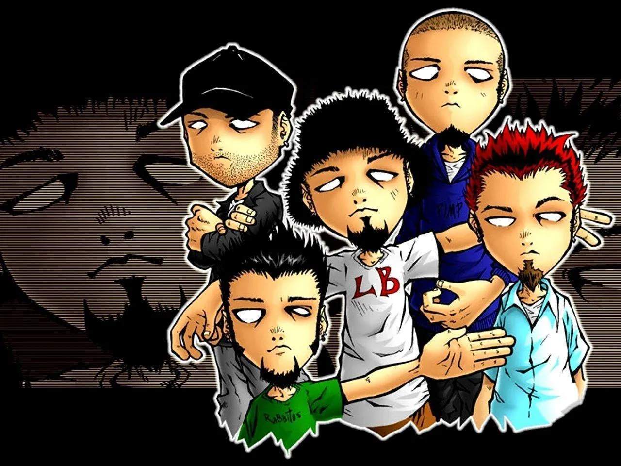 Cartoon band 7. Лимп бизкит арт. Limp Bizkit арт. Лимп бизкит рисунок. Limp Bizkit рисунки.