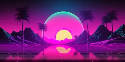 Обои для Android в стиле Retro wave: качество бесплатно