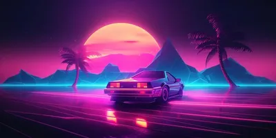 Обои для Android в ретро стиле Retro wave: выбирай размер