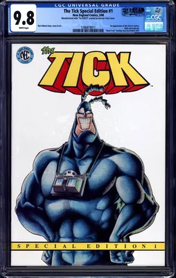 Первое появление The Tick CGC 9.8 после принятия ставок на ComicConnect