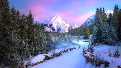 Обои Зима горы для iPhone и Android телефонов