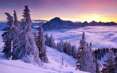 Уникальные обои Зима горы в формате png